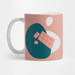 Strawberry  pink kawaii chocolate minimalism abstract drawing Mug